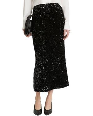 Vince Sequins On Velvet Column Maxi Skirt - Black