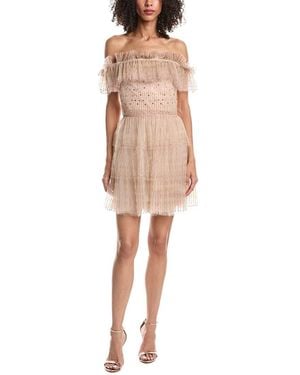 Valentino Tulle Silk-Blend Mini Dress - Natural