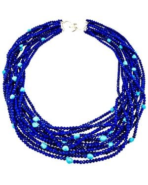 Arthur Marder Fine Jewelry Silver Gemstone Necklace - Blue