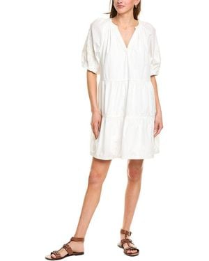 Velvet By Graham & Spencer Embroidered Balloon Sleeve Mini Dress - White