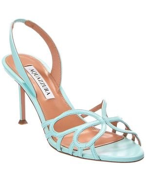 Aquazzura Hula 75 Leather Slingback Sandal - Blue