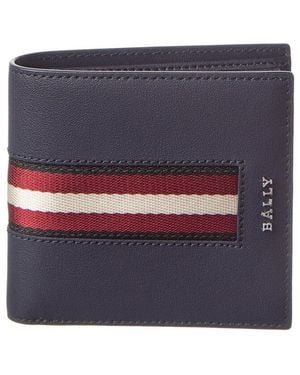 Bally Hadlet Leather Id Coin Wallet - Blue