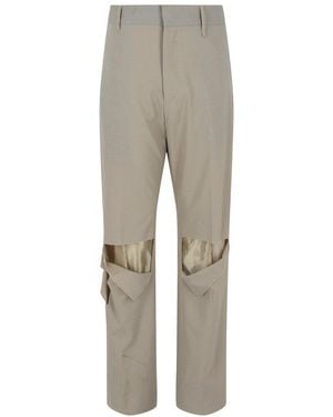Givenchy Destroyed Straight Fit Wool-Blend Pant - Grey