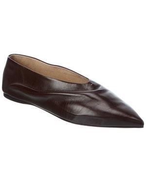KHAITE Mariam Leather Ballerina Flat - Brown