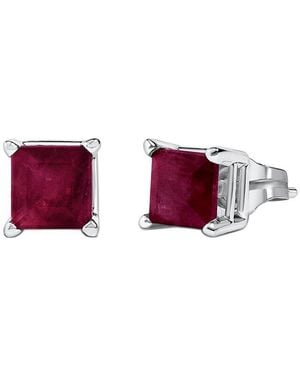 Haus of Brilliance Colourful Gemstones 14K 1.20 Ct. Tw. Ruby Stud Earrings - Purple