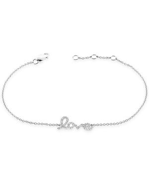 Sabrina Designs 14k 0.11 Ct. Tw. Diamond Script Love Bracelet - White
