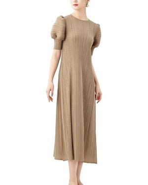 Linda Charm Midi Dress - Natural