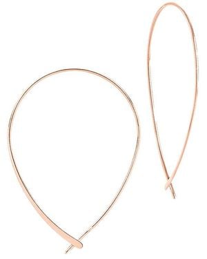 Sterling Forever Delicate Threader Hoop Earrings - White