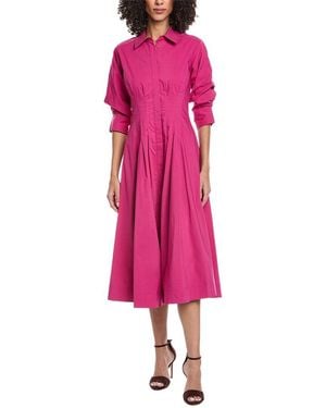 Jonathan Simkhai Jazz Pintuck Midi Dress - Pink