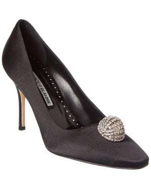 Manolo Blahnik Elbolita 90 Satin Pump - Black