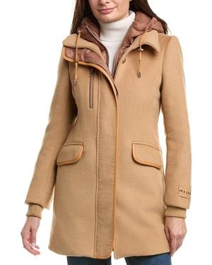 Pajar Button Front Wool-Blend Coat - Natural
