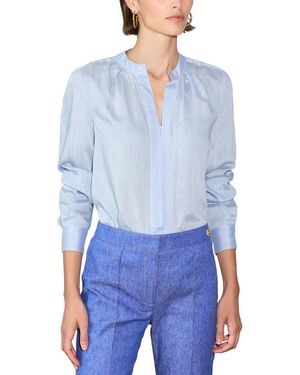 Câllas Olympia Silk-Blend Shirt - Blue