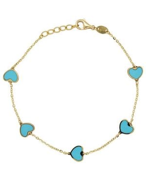 Sabrina Designs 14k Turquoise Enamel Chain Bracelet - Metallic