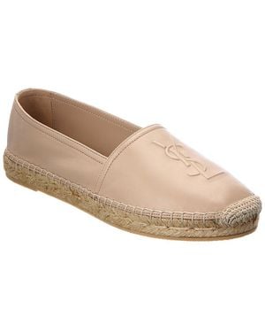 Saint Laurent Monogram Leather Espadrille - Natural