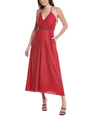Brunello Cucinelli Halter Maxi Dress - Red