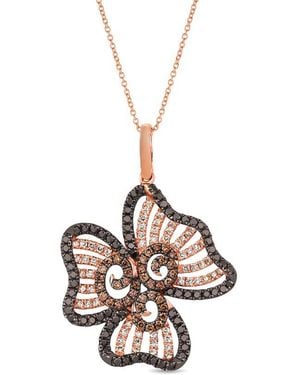 Le Vian Exotic Flower 14K Rose 1.77 Ct. Tw. Diamond Flower Pendant - White