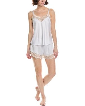 Flora Nikrooz 2Pc Charmeuse Lace Cami & Short Set - White