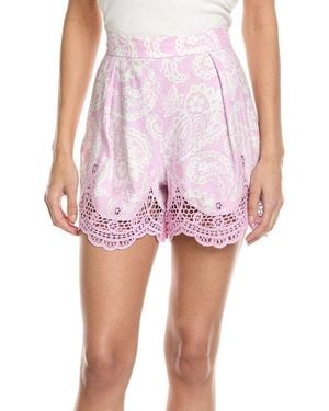 Maje Linen-Blend Short - Pink