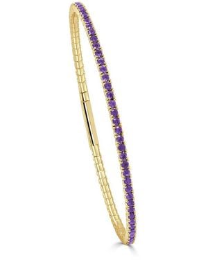 Sabrina Designs 14K 1.97 Ct. Tw. Amethyst Flexible Stackable Bangle Bracelet - White
