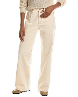 SLVRLAKE Denim Grace Re-Worked Panelled Wide Leg Jean - Natural