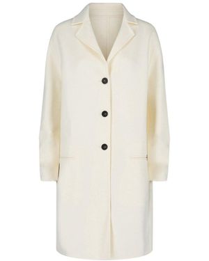 Ferragamo Wool-Blend Lapel Coat - White