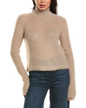 Cruna Suzanne Boxy Fit Turtleneck Mohair & Wool-Blend Jumper - Natural