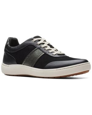 Clarks Nalle Fern Leather Flat - Black