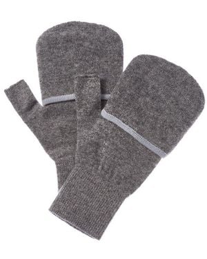 Brodie Cashmere Blanket Stitch Mittens - Gray