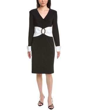 Joseph Ribkoff Two-Tone Midi Embellished Dress - Black