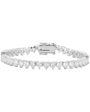Glaze Jewelry Cz Heart Tennis Bracelet - White