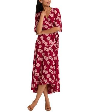Draper James Fiona Wrap Midi Dress - Red