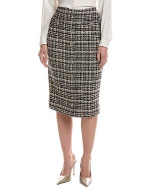 L'Agence Tai Button Front Midi Skirt - Black
