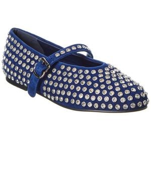 Tiffany & Fred Paris Bedazzled Suede Flat - Blue