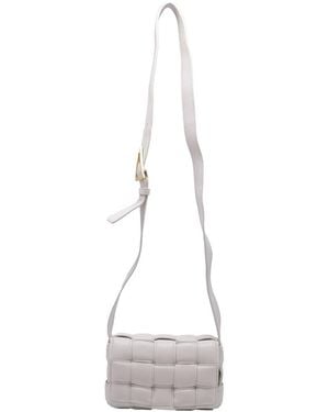 Bottega Veneta Leather Padded Cassette Shoulder Bag (Authentic Pre- Loved) - White
