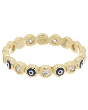 Meshmerise 18k Over Silver Cz Ring - White