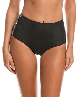 lemlem Sofia High-Waist Bikini Bottom - Black