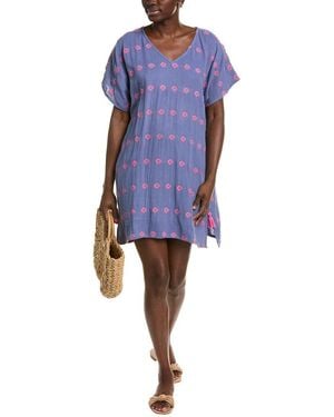 MER ST BARTH Capucine Mini Caftan Dress - Blue