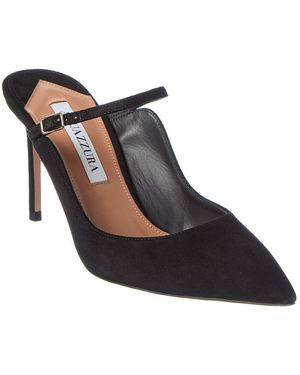 Aquazzura Bow 85 Suede Pump - Black