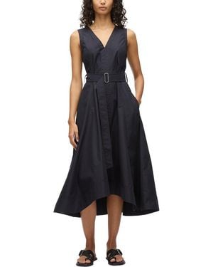 3.1 Phillip Lim Sleeveless V-Neck Belted Midi Dress - Blue