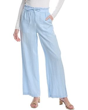 Michael Stars Jules High-Rise Wide Leg Linen Pant - Blue