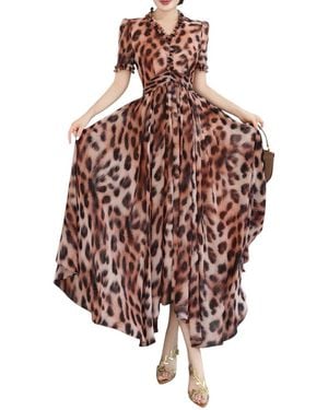 Lanelle Midi Dress - Brown