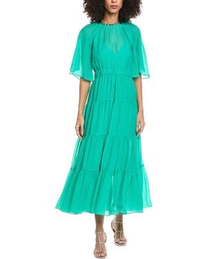 Sandro Woven Midi Dress - Green