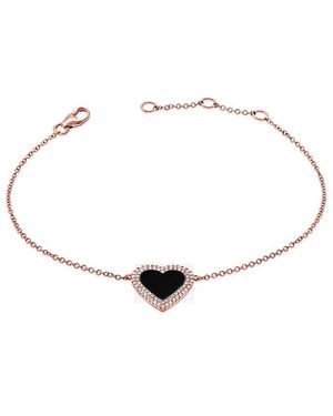 Sabrina Designs 14K Rose 0.16 Ct. Tw. Diamond Heart Bracelet - Natural