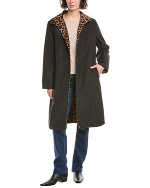 Jane Post Reversible Funnel Neck Coat - Black