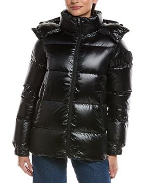 Scotch & Soda Vivienne Boxy Short Channel Quilted Jacket - Black