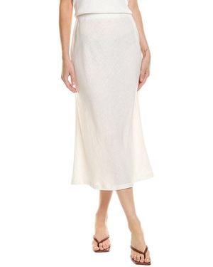 Enza Costa Bias Linen Midi Skirt - White