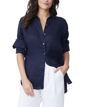J.McLaughlin Britt Linen Blouse - Blue