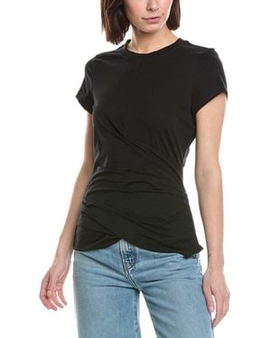 3.1 Phillip Lim Draped Short Sleeve T-Shirt - Black