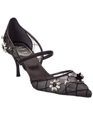 Roger Vivier Mesh & Leather Pump - Metallic