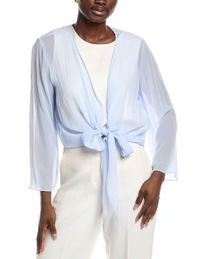Eileen Fisher Silk Wrap Jacket - Blue